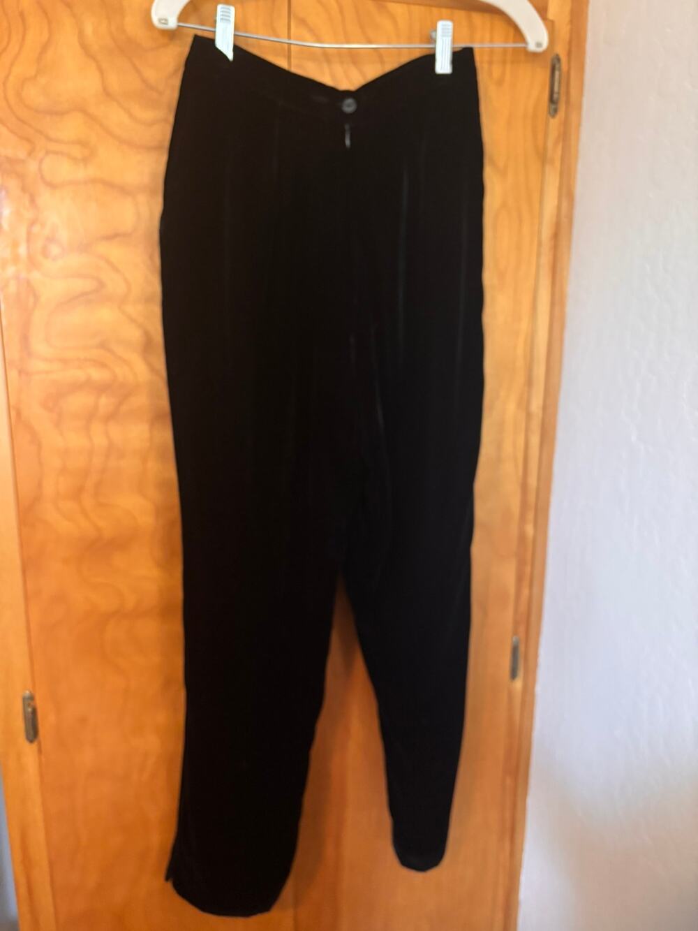 Vintage Petite Sophisticate Black Velvet Silk Pants 6 Whimsygoth Witchy 90s